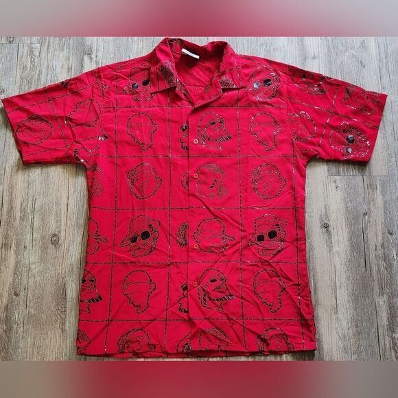 Vintage Buda Bean Harlem RARE Hip‎ Hop Faces Button Up Shirt Mens XL - Picture 1 of 5